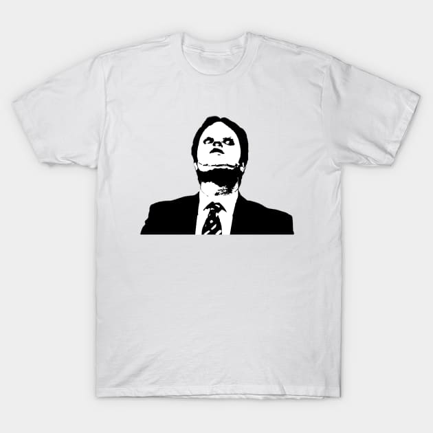 Dwight Wearing CPR Dummy Face Mask Funny Office Fan Art T-Shirt by graphicbombdesigns